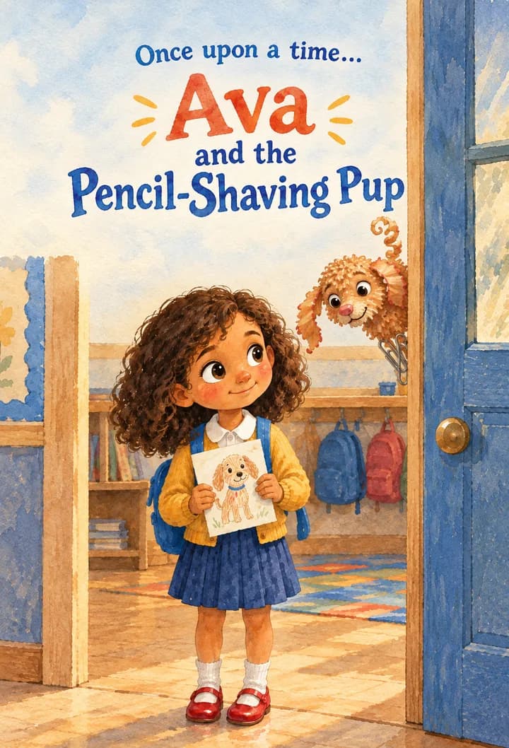 Cover of the book “Ava and the Pencil-Shaving Pup”